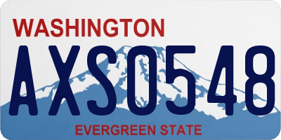 WA license plate AXS0548