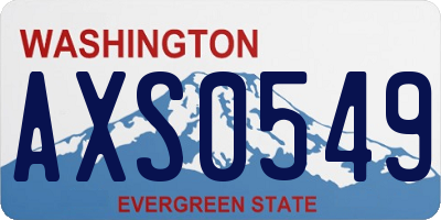 WA license plate AXS0549