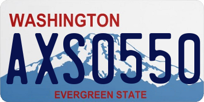 WA license plate AXS0550
