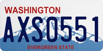 WA license plate AXS0551