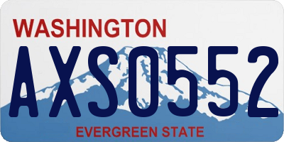 WA license plate AXS0552