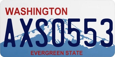 WA license plate AXS0553
