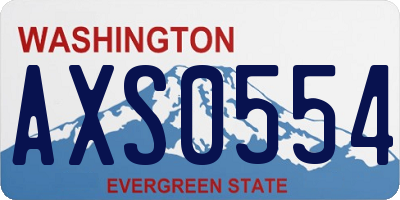 WA license plate AXS0554