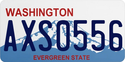WA license plate AXS0556