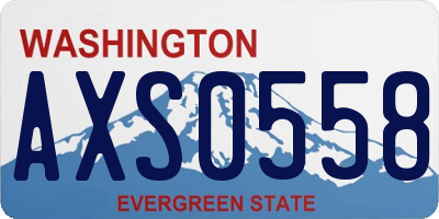 WA license plate AXS0558