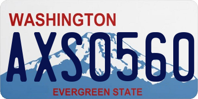 WA license plate AXS0560