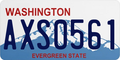 WA license plate AXS0561