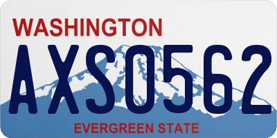 WA license plate AXS0562