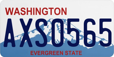 WA license plate AXS0565