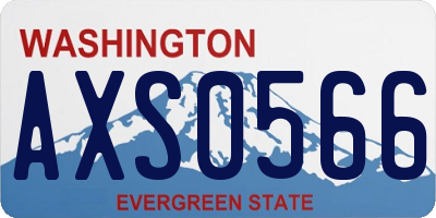 WA license plate AXS0566