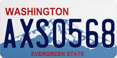 WA license plate AXS0568