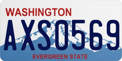 WA license plate AXS0569