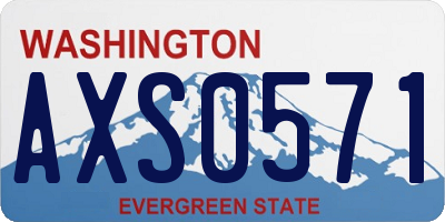 WA license plate AXS0571
