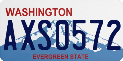 WA license plate AXS0572