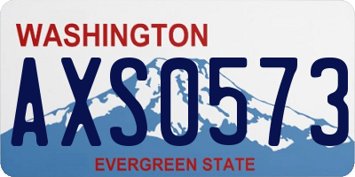 WA license plate AXS0573