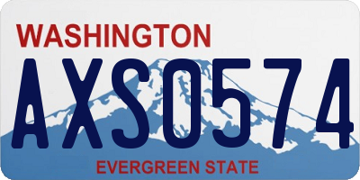 WA license plate AXS0574