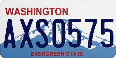 WA license plate AXS0575