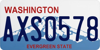 WA license plate AXS0578