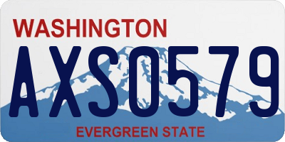 WA license plate AXS0579