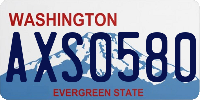 WA license plate AXS0580