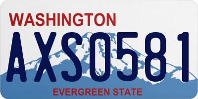 WA license plate AXS0581