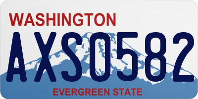 WA license plate AXS0582