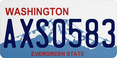 WA license plate AXS0583