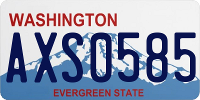 WA license plate AXS0585