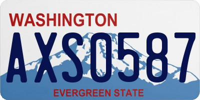 WA license plate AXS0587