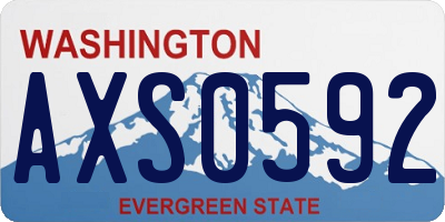 WA license plate AXS0592