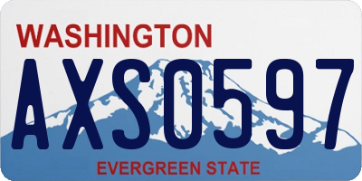 WA license plate AXS0597