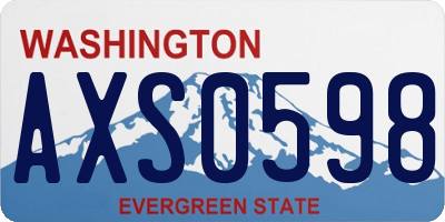 WA license plate AXS0598