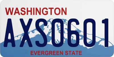 WA license plate AXS0601