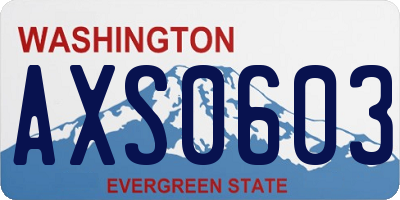 WA license plate AXS0603
