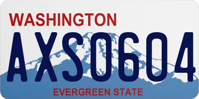 WA license plate AXS0604