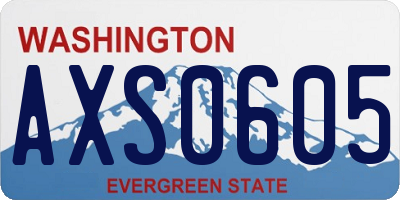 WA license plate AXS0605