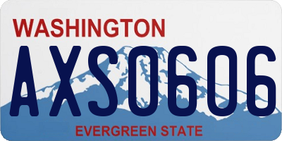WA license plate AXS0606