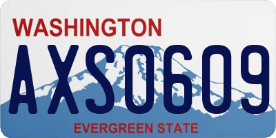WA license plate AXS0609