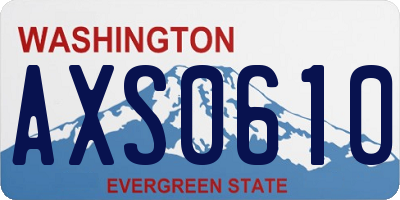 WA license plate AXS0610