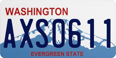 WA license plate AXS0611