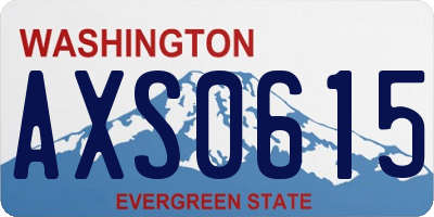 WA license plate AXS0615