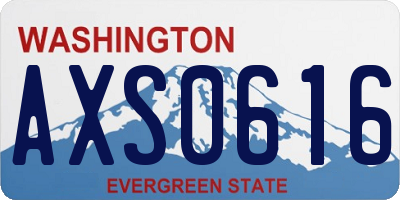 WA license plate AXS0616