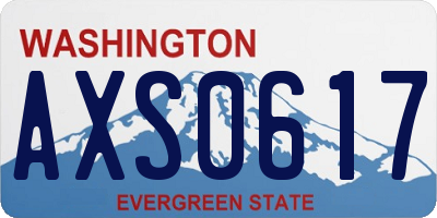 WA license plate AXS0617
