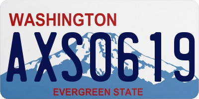 WA license plate AXS0619