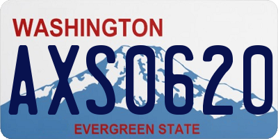 WA license plate AXS0620