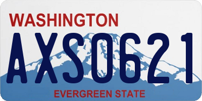 WA license plate AXS0621