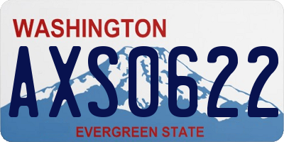WA license plate AXS0622