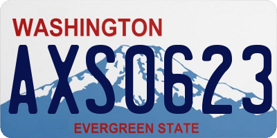 WA license plate AXS0623