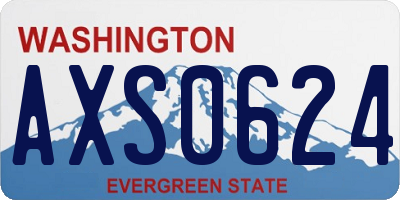 WA license plate AXS0624