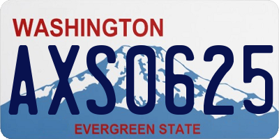 WA license plate AXS0625